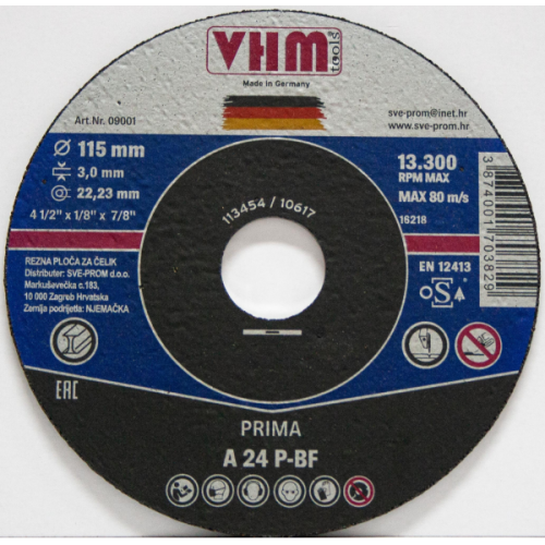 PLOČA REZ. METAL PRIMA 115*3*22 A24R  F41 VHM  25/1